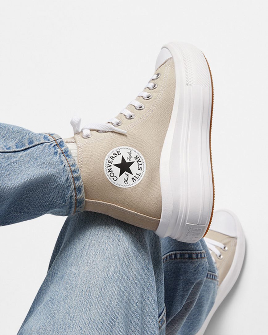 Zapatos Plataforma Converse Chuck Taylor All Star Move Altas Mujer Gris Blancas Gris | PE 8PE47L